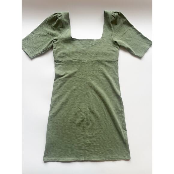 Women's Nation LTD Green Square Neck Cotton Mini Dress Size Small - Picture 9 of 9